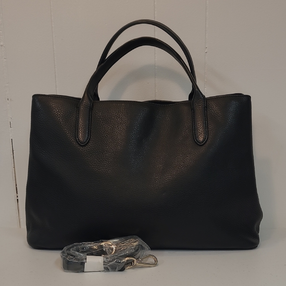 Mark & Graham Caroline Leather Laptop Bag with Crossbody Strap 3 Compartments